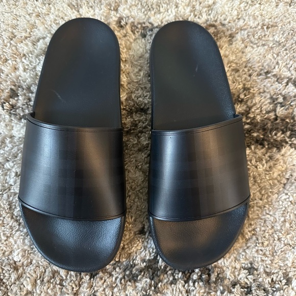 Burberry Check Slides for Men Limited Dark Blue - Picture 1 of 12
